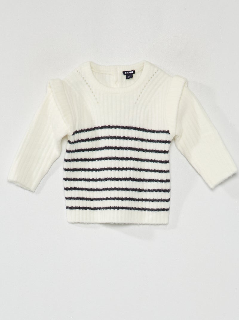 Camisola em malha de fantasia BRANCO - Kiabi