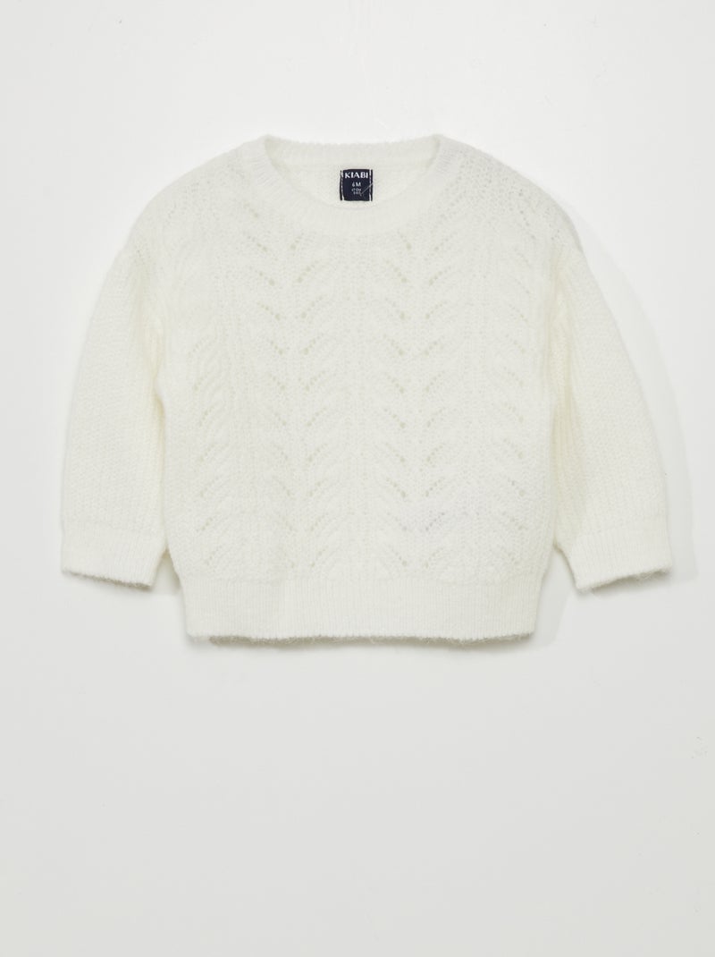 Camisola em malha de fantasia Branco - Kiabi