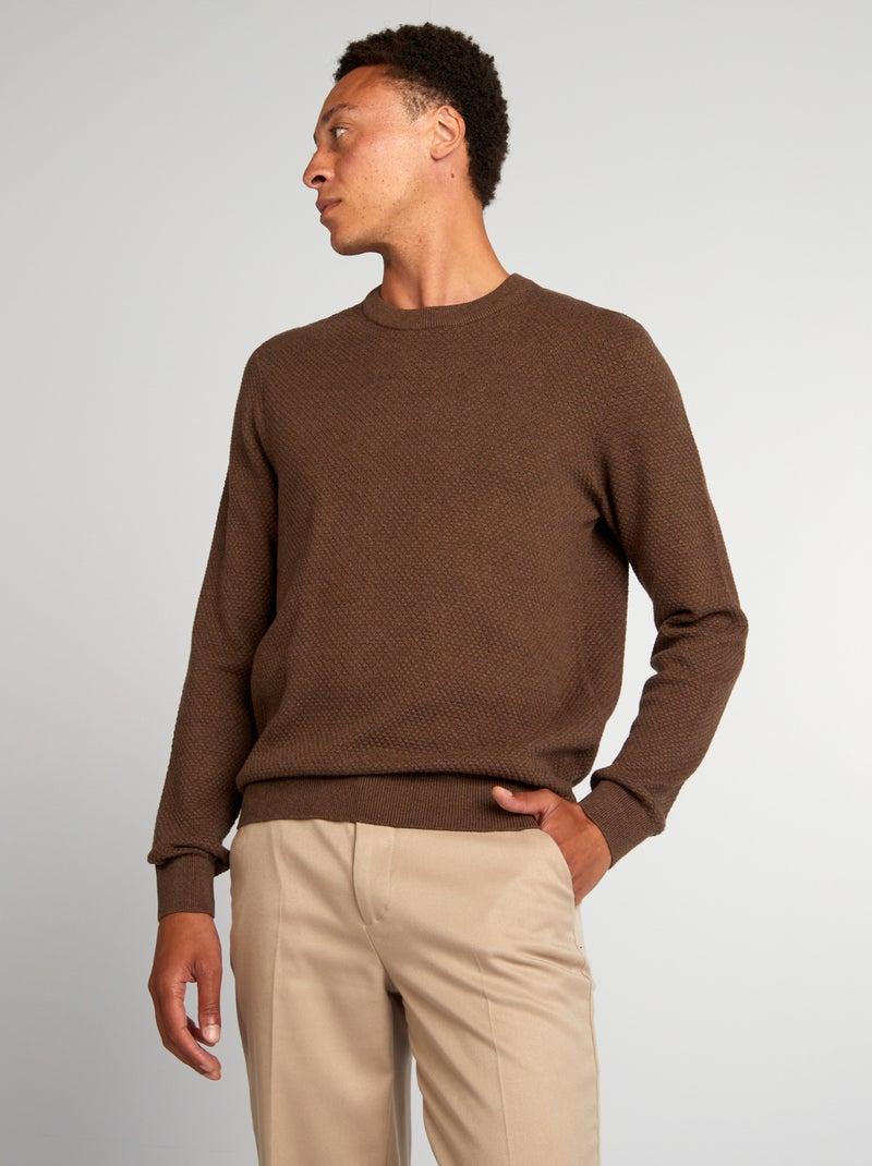 Camisola em malha de fantasia CASTANHO - Kiabi