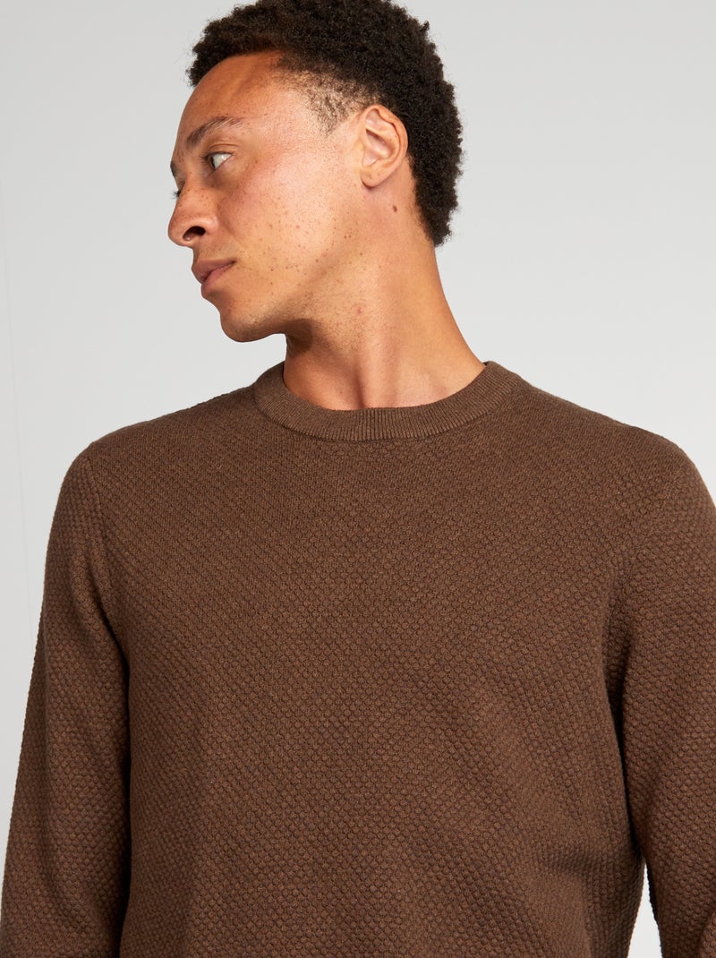 Camisola em malha de fantasia CASTANHO - Kiabi