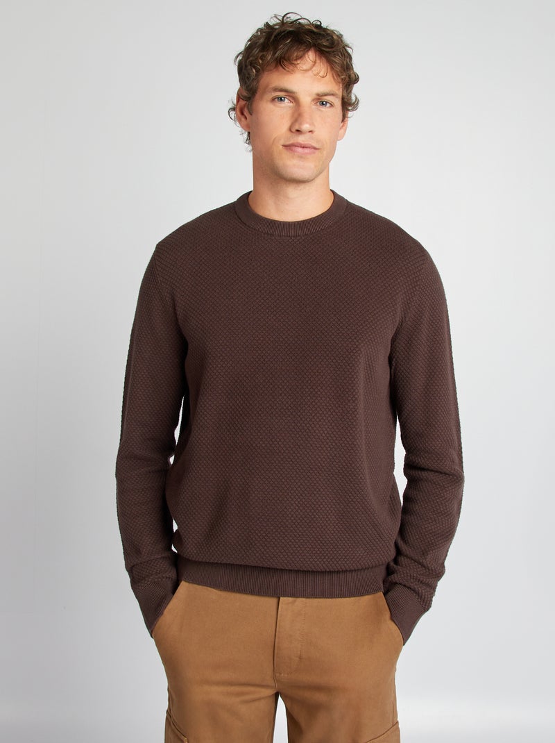 Camisola em malha de fantasia CASTANHO - Kiabi