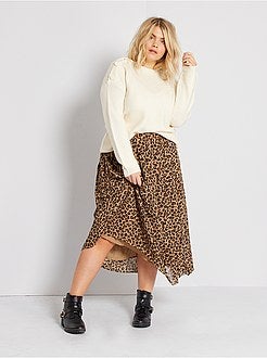 Camisola em malha de fantasia com botões nos ombros - Kiabi