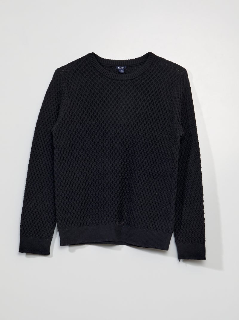 Camisola em malha de fantasia Preto - Kiabi