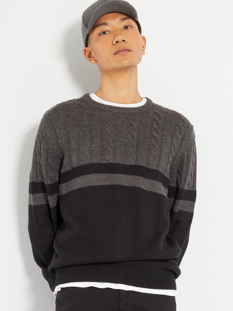 Camisola em malha de fantasia PRETO - Kiabi
