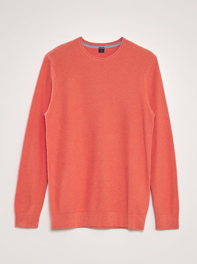 Camisola em malha de gola redonda LARANJA - Kiabi