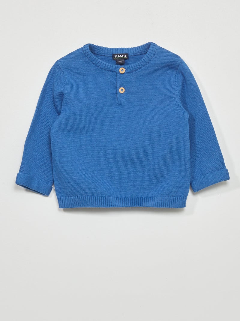 Camisola em malha de tricô AZUL - Kiabi