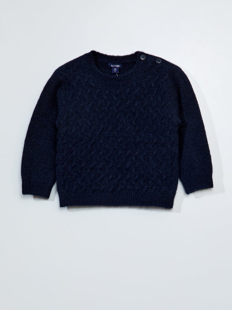 Camisola em malha de tricô AZUL - Kiabi
