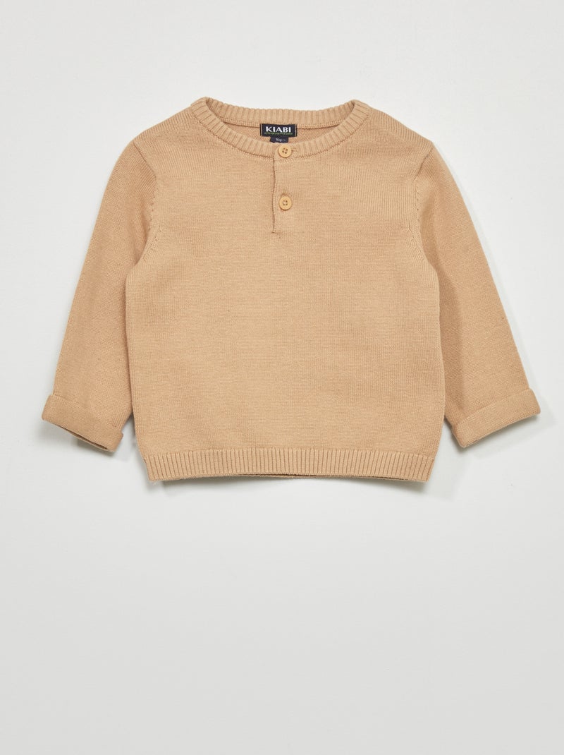 Camisola em malha de tricô BEGE - Kiabi