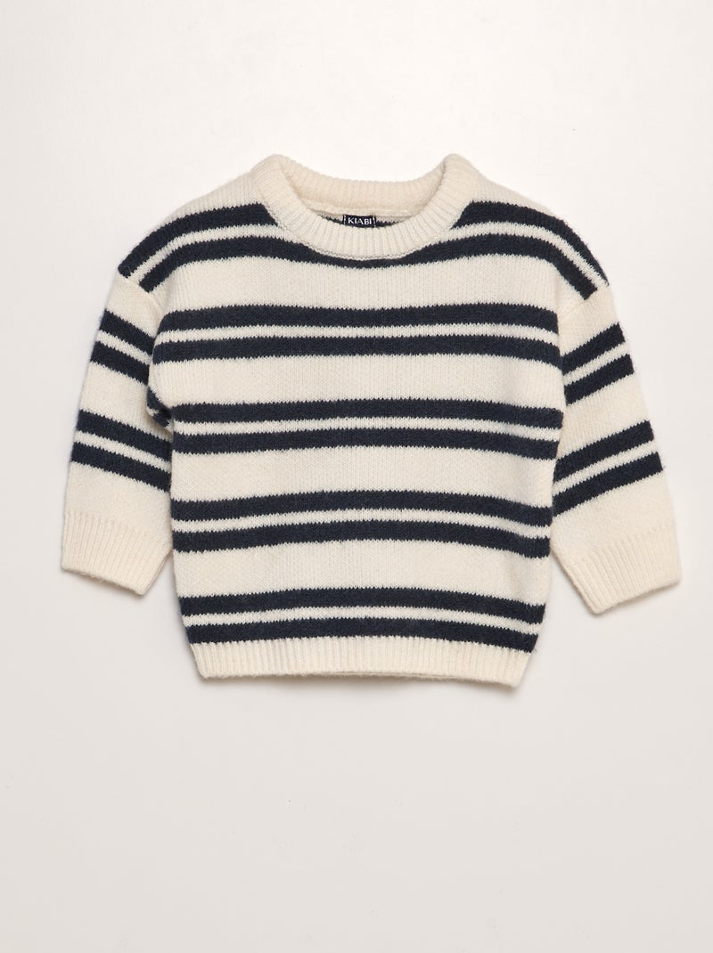 Camisola em malha de tricô BRANCO - Kiabi