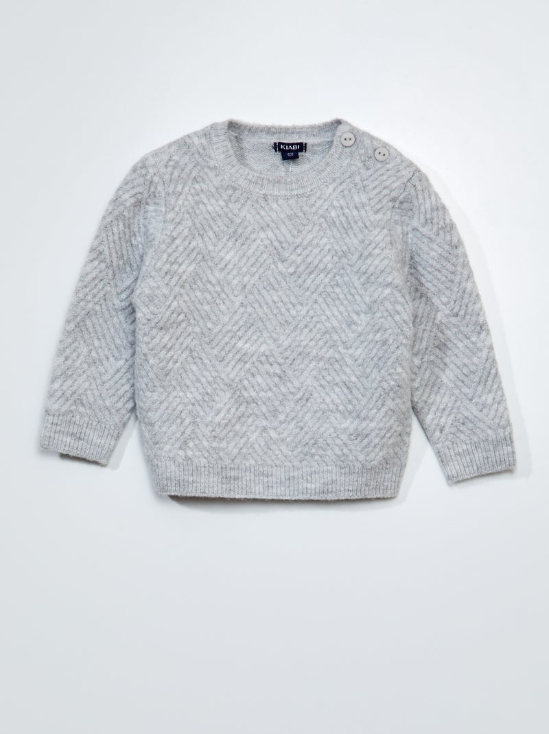 Camisola em malha de tricô CINZA - Kiabi