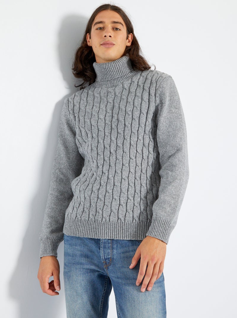 Camisola em malha de tricô CINZA - Kiabi