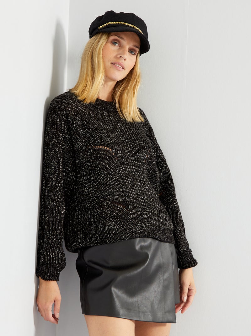 Camisola em malha de tricô 'JDY' Preto - Kiabi
