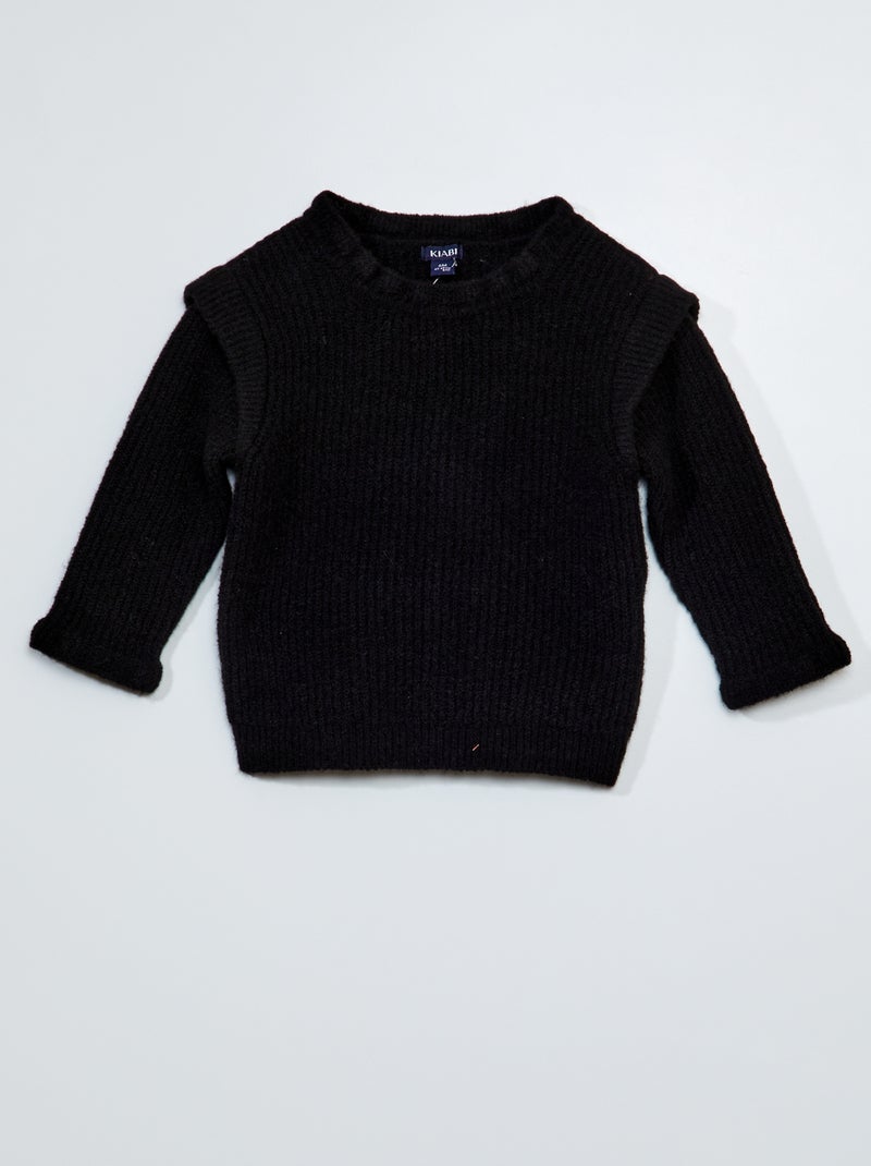 Camisola em malha de tricô Preto - Kiabi
