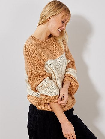 Camisola em malha de tricô 'riscas' - Kiabi