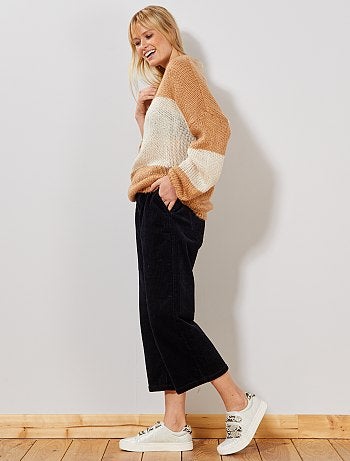 Camisola em malha de tricô 'riscas' - Kiabi