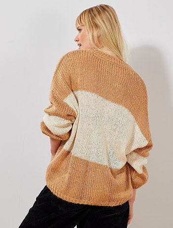 Camisola em malha de tricô 'riscas' - Kiabi