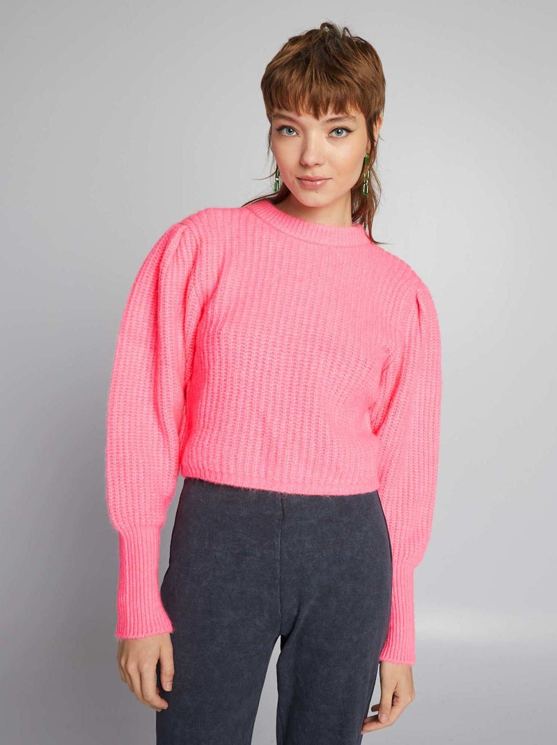 Camisola em malha de tricô ROSA - Kiabi