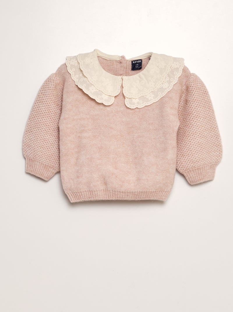 Camisola em malha de tricô ROSA - Kiabi