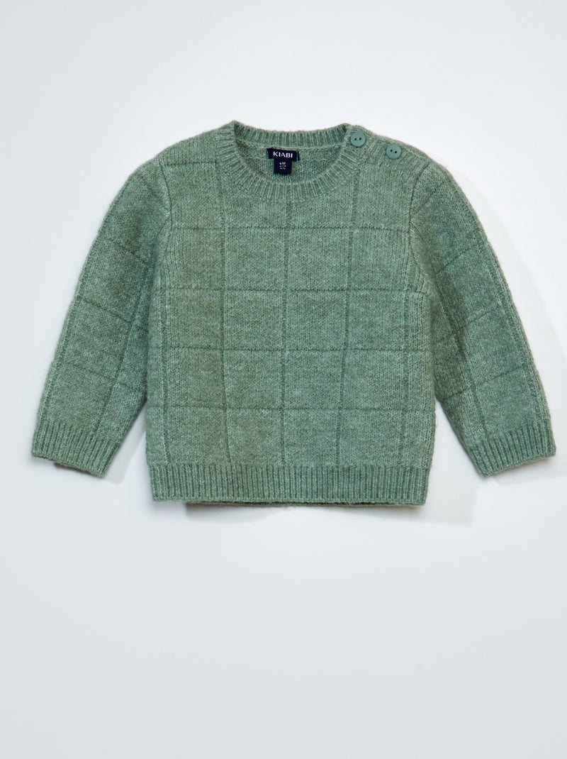 Camisola em malha de tricô VERDE - Kiabi