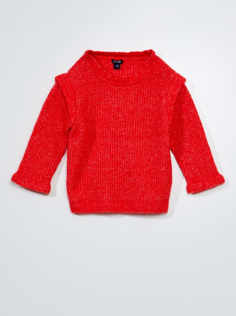 Camisola em malha de tricô VERMELHO - Kiabi