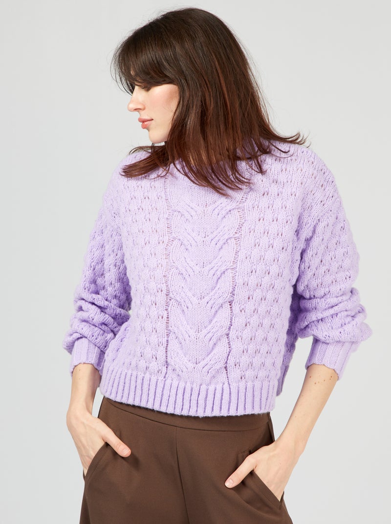 Camisola em malha entrançada VIOLETA - Kiabi