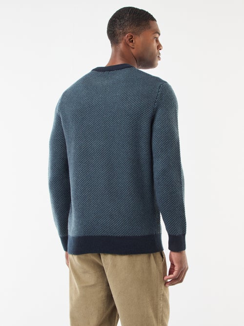 Camisola em malha fantasia com gola redonda - Kiabi