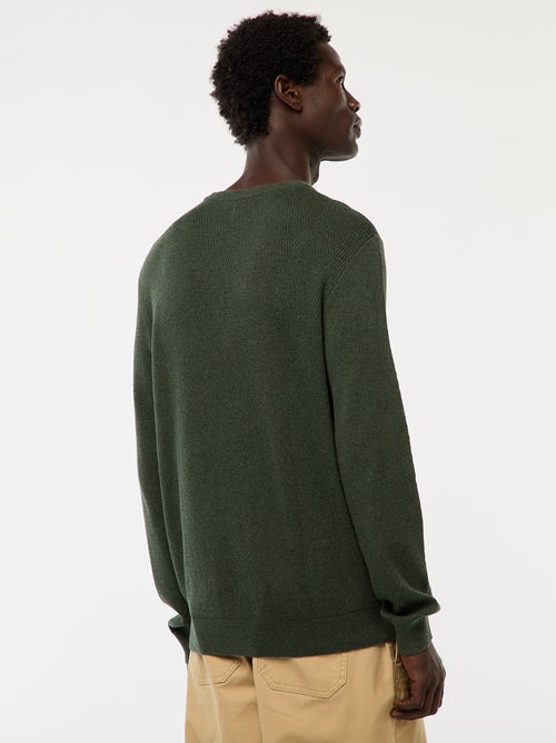 Camisola em malha fantasia com gola redonda - Kiabi