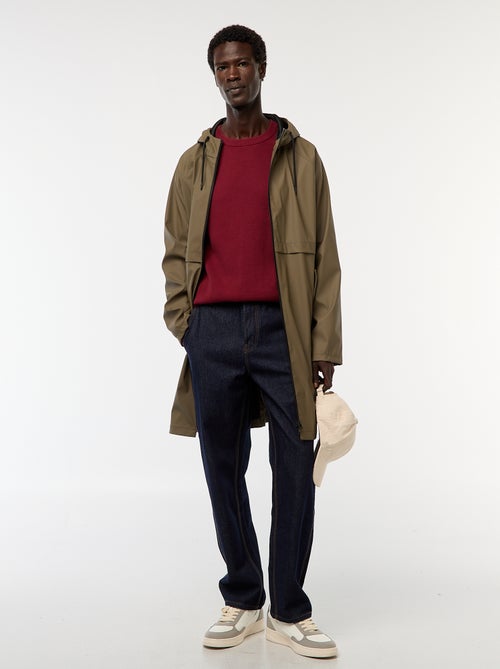 Camisola em malha fantasia com gola redonda - Kiabi