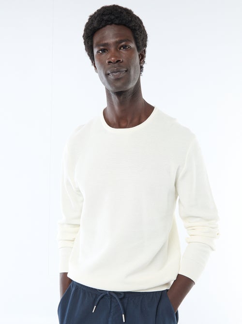 Camisola em malha favo de mel - Kiabi