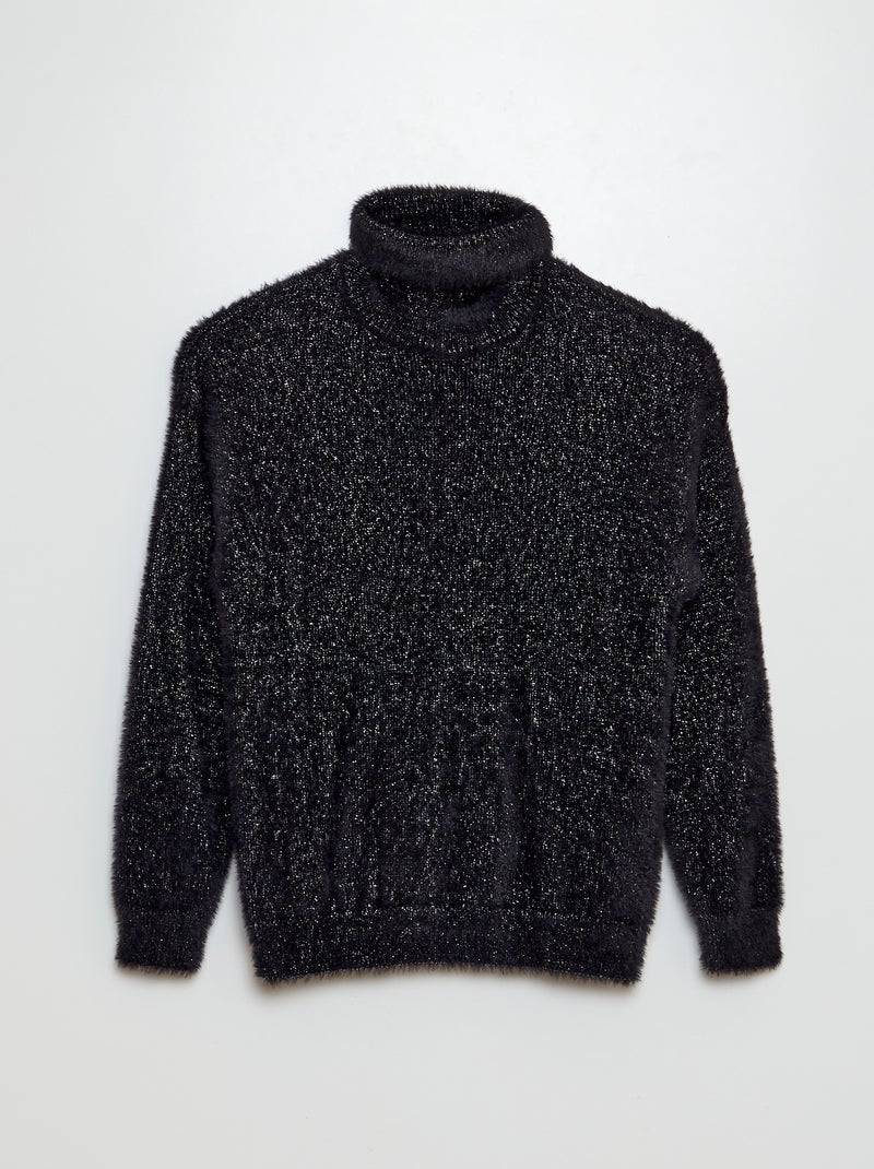 Camisola em malha felpuda PRETO - Kiabi