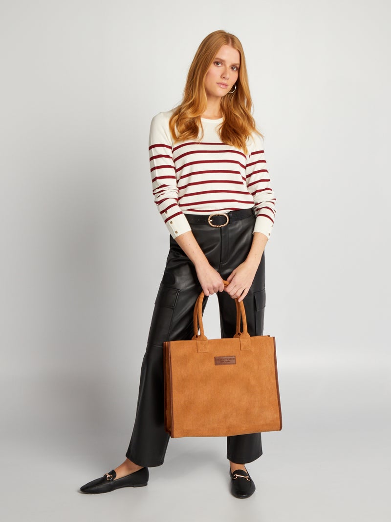 Camisola em malha fina BRANCO - Kiabi