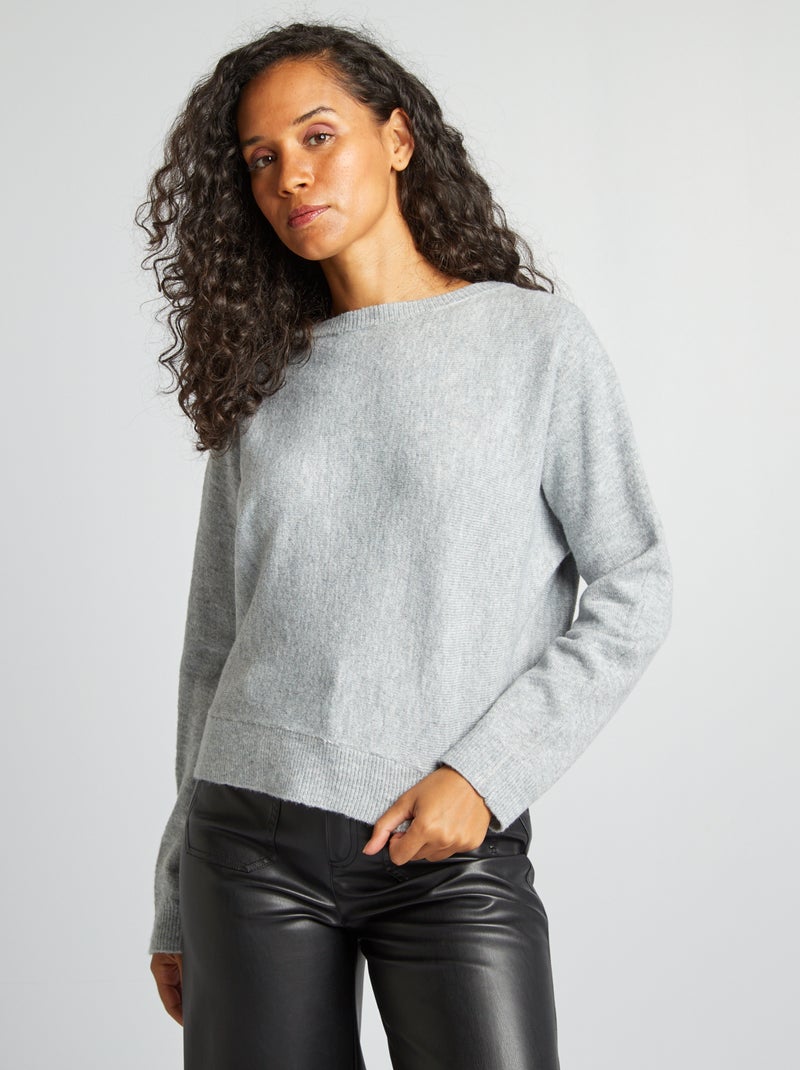 Camisola em malha fina CINZA - Kiabi