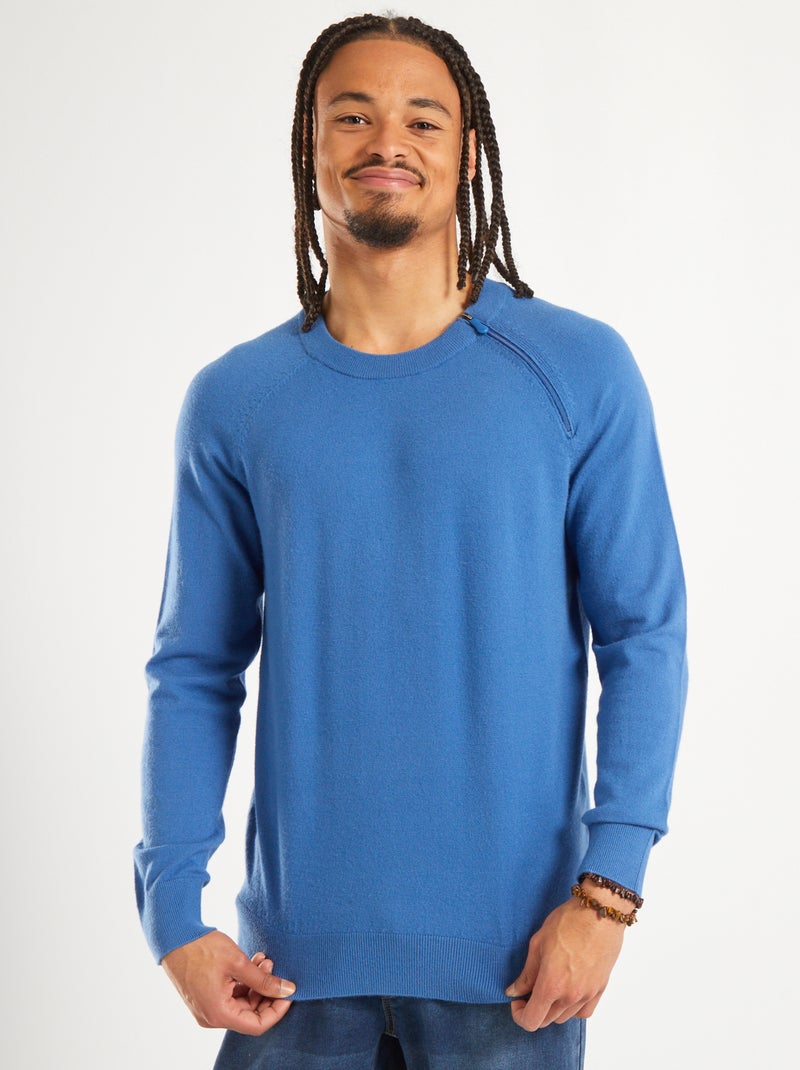 Camisola em malha fina lisa - So Easy AZUL - Kiabi