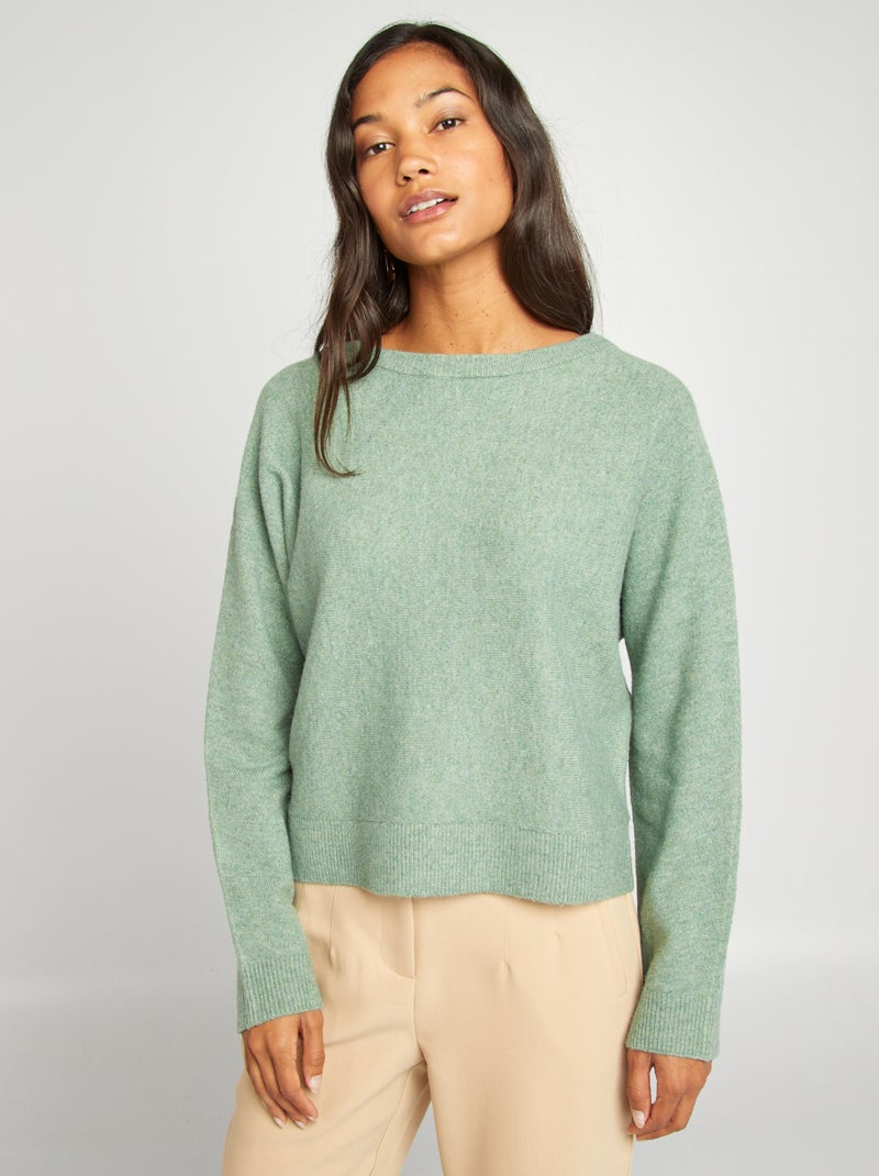 Camisola em malha fina VERDE - Kiabi