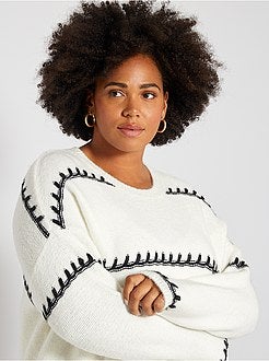 Camisola em malha fofa com pormenor de fantasia - Kiabi