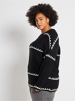 Camisola em malha fofa com pormenor de fantasia - Kiabi