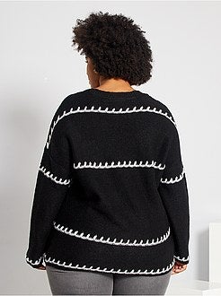 Camisola em malha fofa com pormenor de fantasia - Kiabi