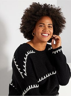 Camisola em malha fofa com pormenor de fantasia - Kiabi