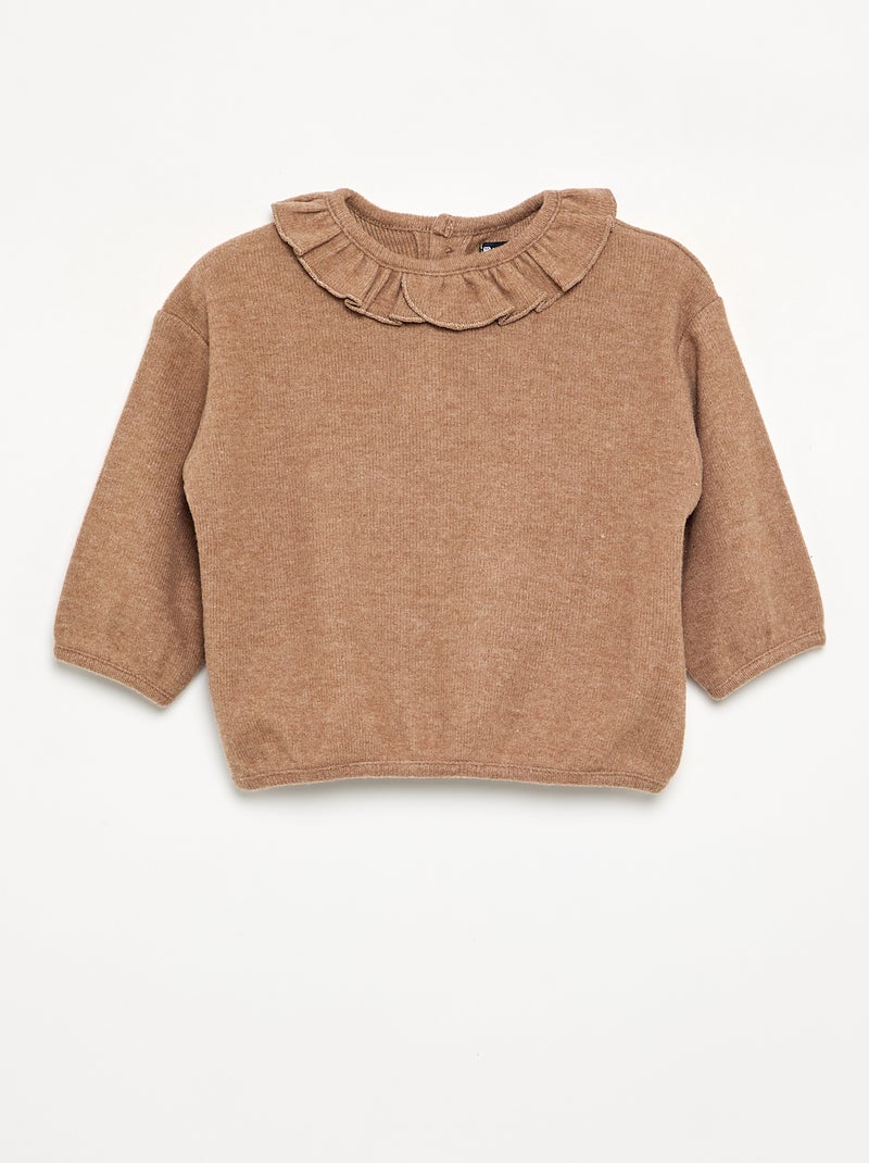 Camisola em malha fofinha Bege - Kiabi