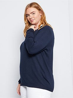 Camisola em malha gola falsa - Kiabi