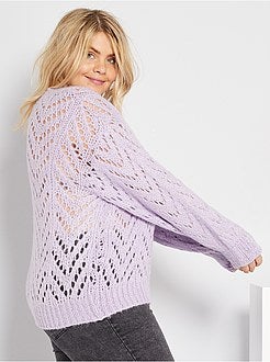 Camisola em malha grossa ajurada - Kiabi