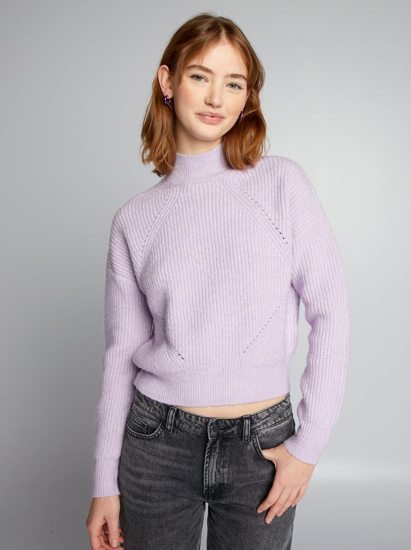 Camisola em malha grossa larga ajurada VIOLETA - Kiabi