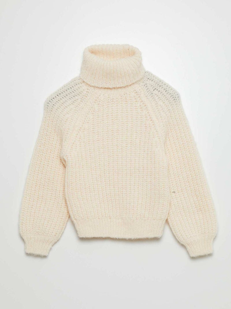 Camisola em malha grossa larga BRANCO - Kiabi