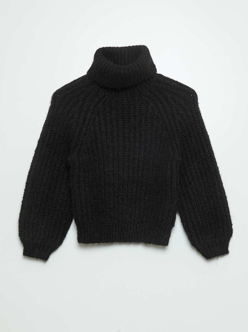 Camisola em malha grossa larga Preto - Kiabi