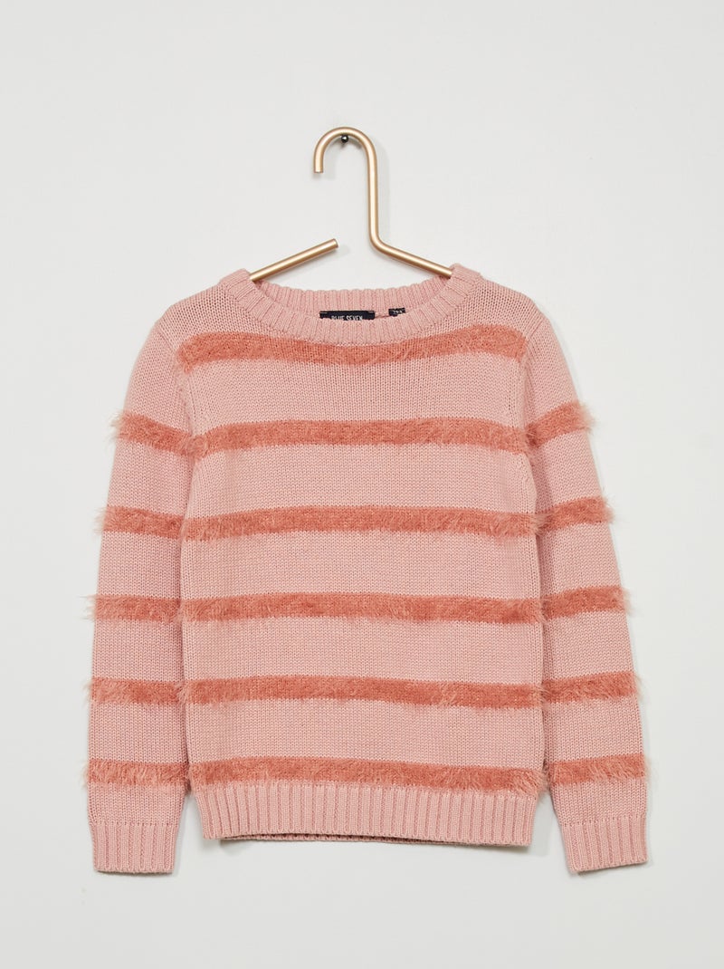 Camisola em malha jersey e malha peluche Rosa - Kiabi