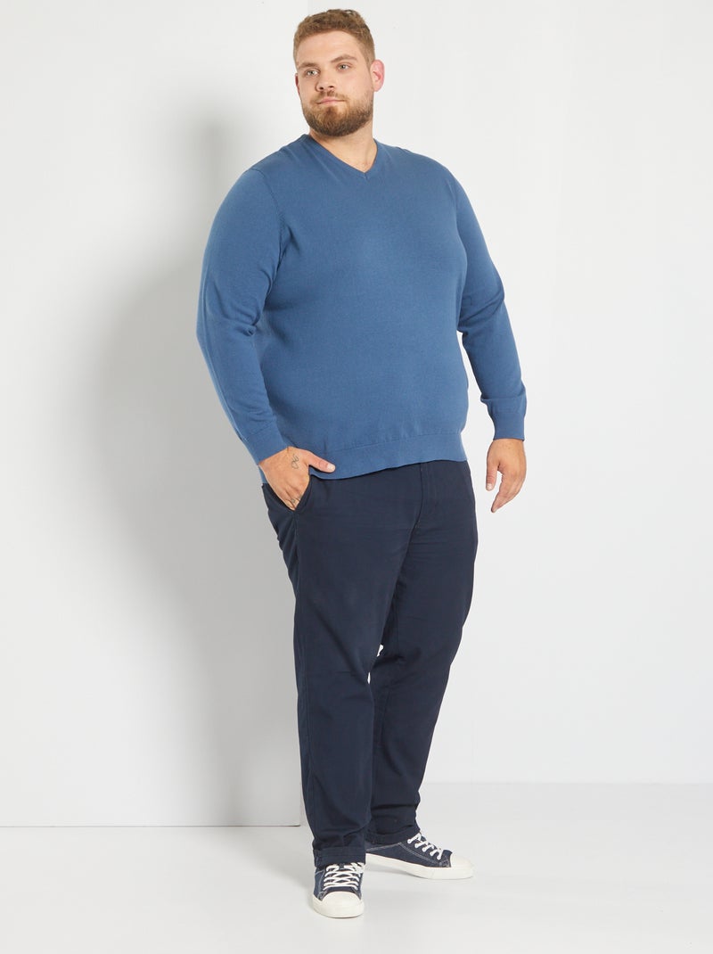 Camisola em malha jersey fina larga Azul Escuro - Kiabi