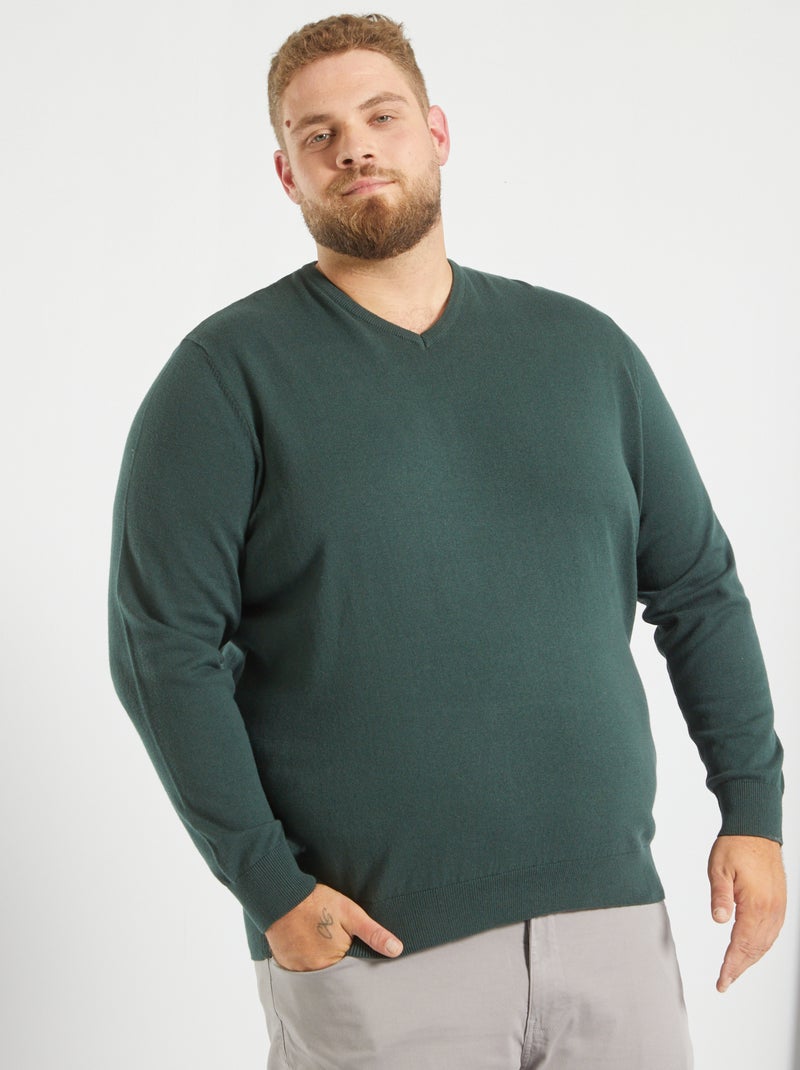 Camisola em malha jersey fina larga VERDE - Kiabi