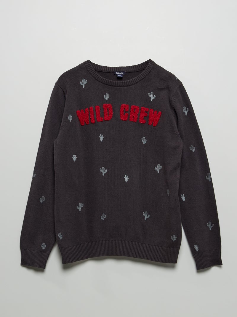 Camisola em malha jersey 'Wild Crew' PRETO - Kiabi