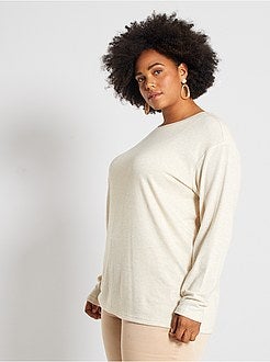 Camisola em malha 'peluche' - Kiabi