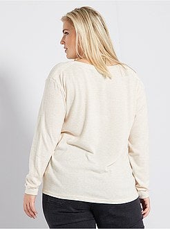 Camisola em malha 'peluche' - Kiabi